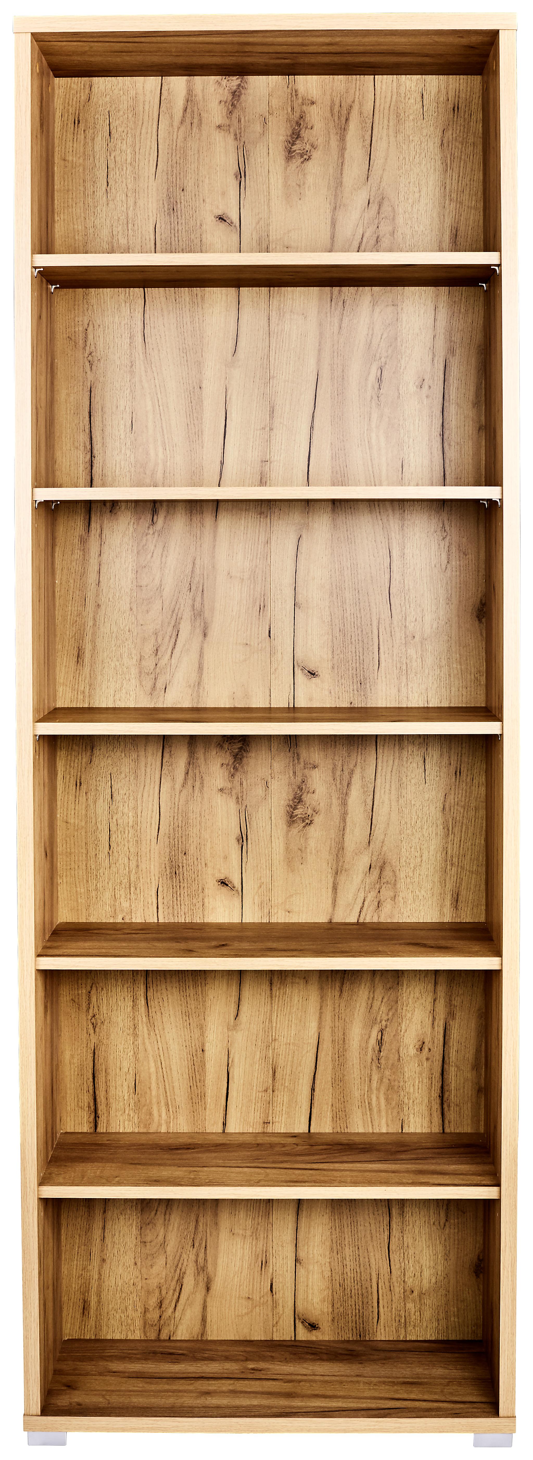 Polica Profi - boje hrasta/boje kroma, Moderno, drvni materijal/plastika (75/220/35cm) - Modern Living