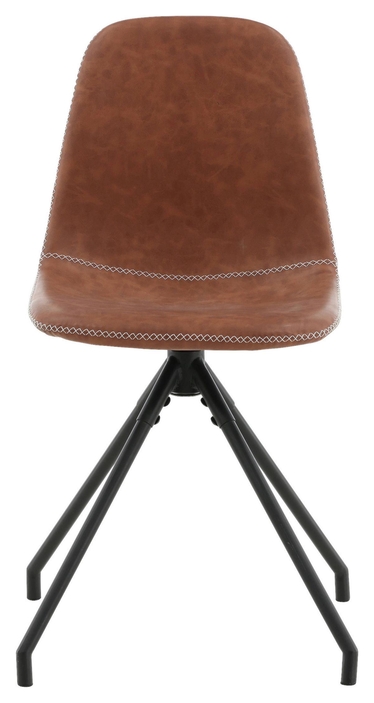 STUHL-SET POLAR - Cognac/Schwarz, Design, Textil/Metall (44/88/54cm) - Livetastic