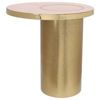 BEISTELLTISCH ART DECO 2325 - Goldfarben/Rosa, Design, Metall (51/50cm) - Kayoom