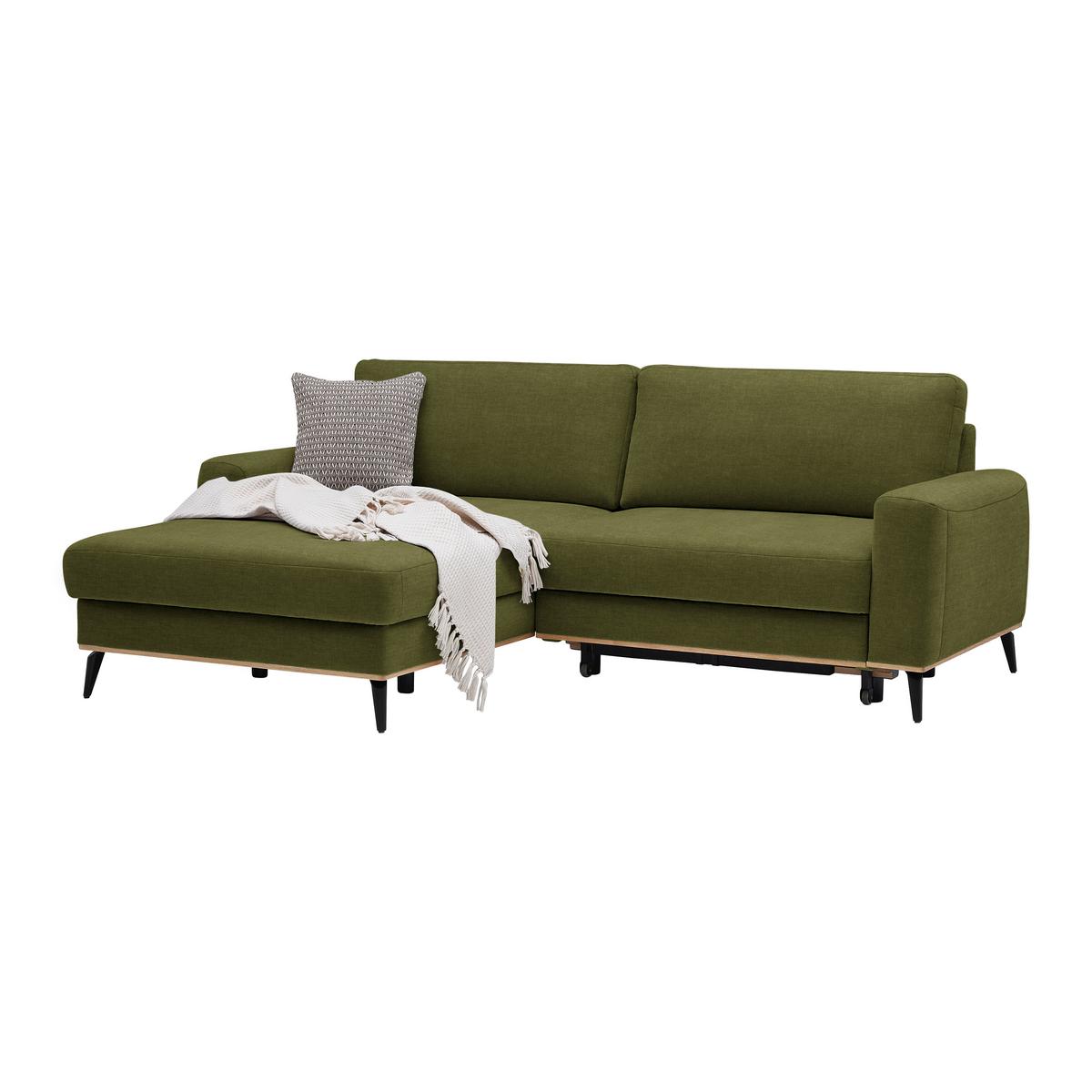 Wohnlandschaft Romeo Grün - Schwarz/Grün, KONVENTIONELL, Textil/Metall (167/87/234cm) - Zandiara