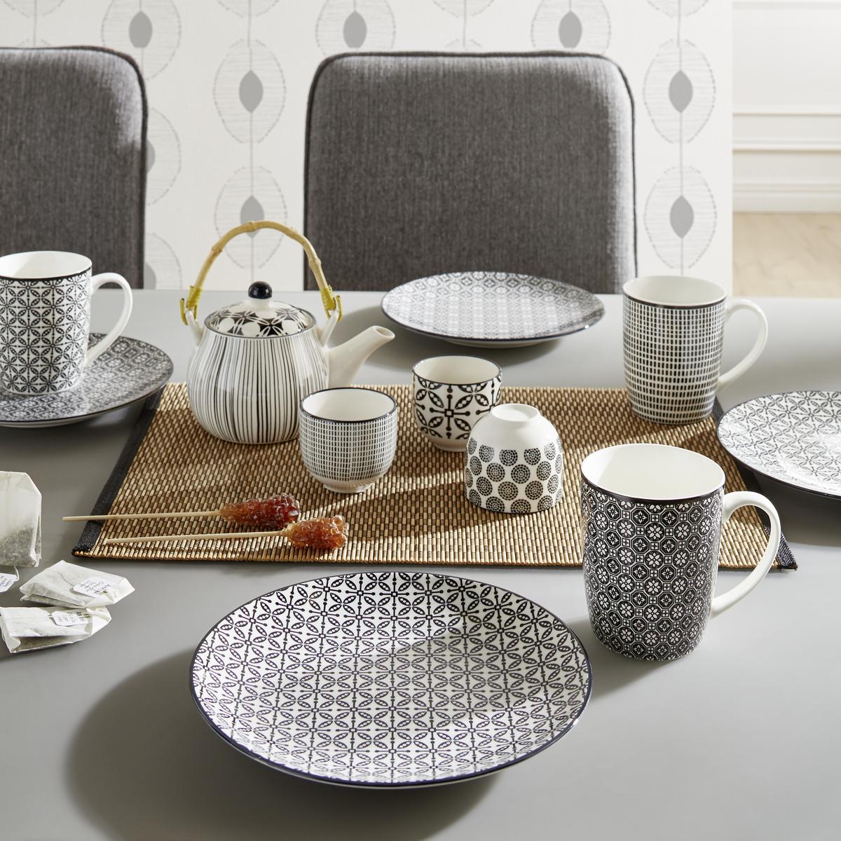 Teáskanna Shiva - fekete/fehér, Lifestyle, kerámia (18/11cm) - Modern Living