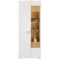 Vitrine aus Eiche massiv - Edelstahlfarben/Eichefarben, MODERN, Holz/Holzwerkstoff (73/201/40cm) - Premium Living Vitrine aus Eiche massiv - Edelstahlfarben/Eichefarben, MODERN, Holz/Holzwerkstoff (73/201/40cm) - Premium Living