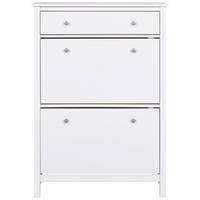 Schuhschrank Chilly Home ca.90x127x30cm Weiß - Silberfarben/Weiß, Design, Holz/Metall (90/127/30cm) - Livetastic