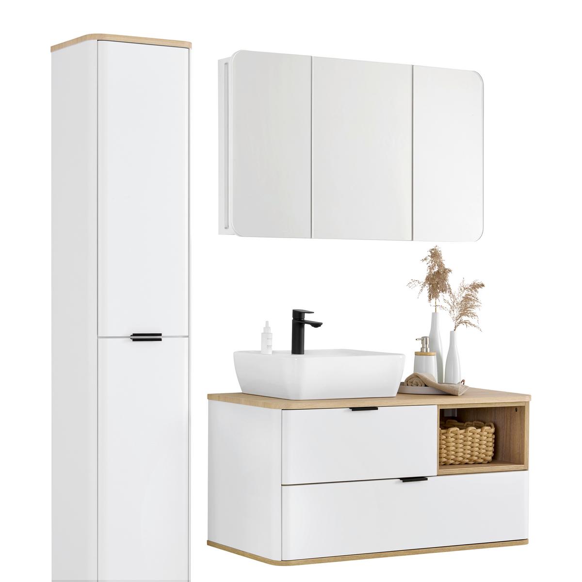 Vioski Element Elias -Exklusiv- - bijela/crna, Moderno, staklo/drvni materijal (35/180/35cm) - Mömax