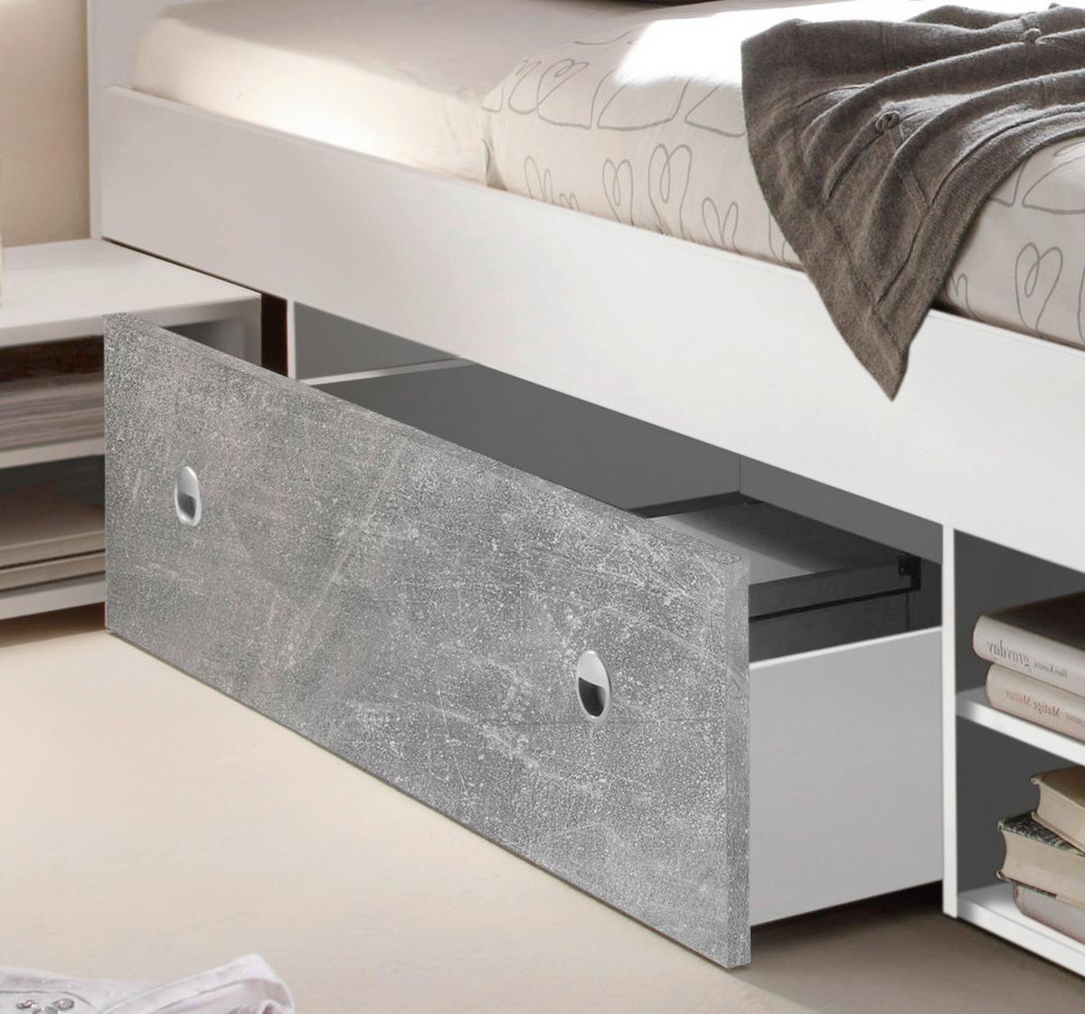 Posteljna Garnitura Stefan, S Predali, 140x200 - siva/bela, Moderno (140/200cm) - Boxxx