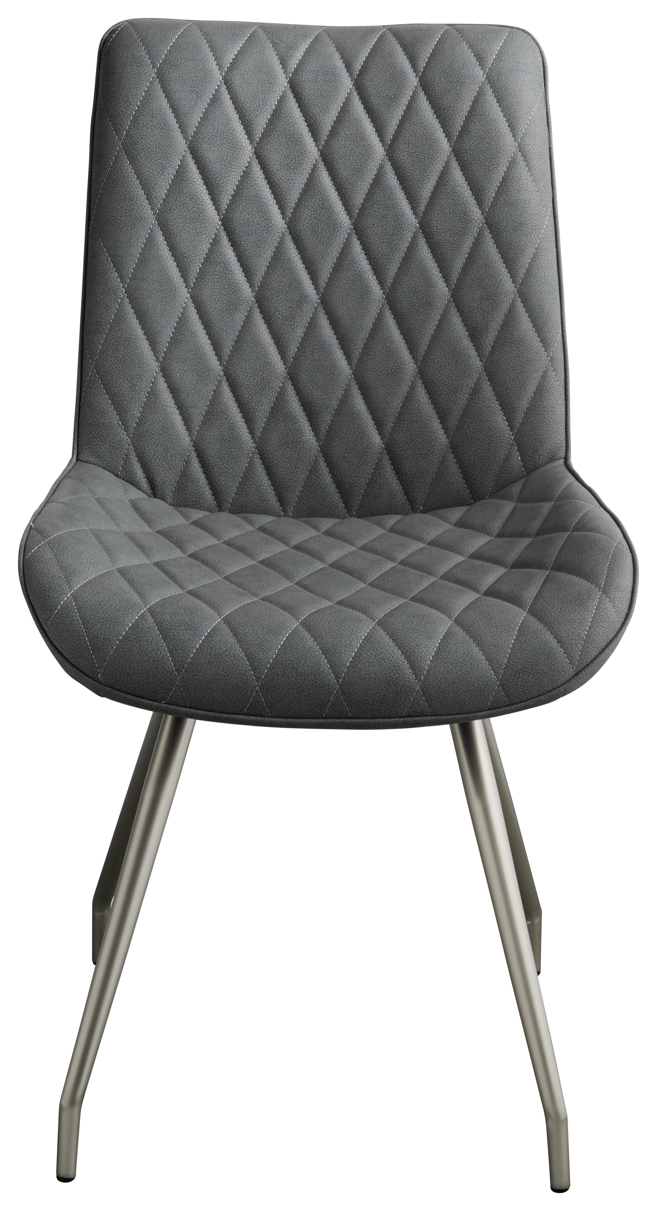 Stolica Carla - siva/boje nikla, Konventionell, metal/tekstil (51/75/64cm) - Modern Living