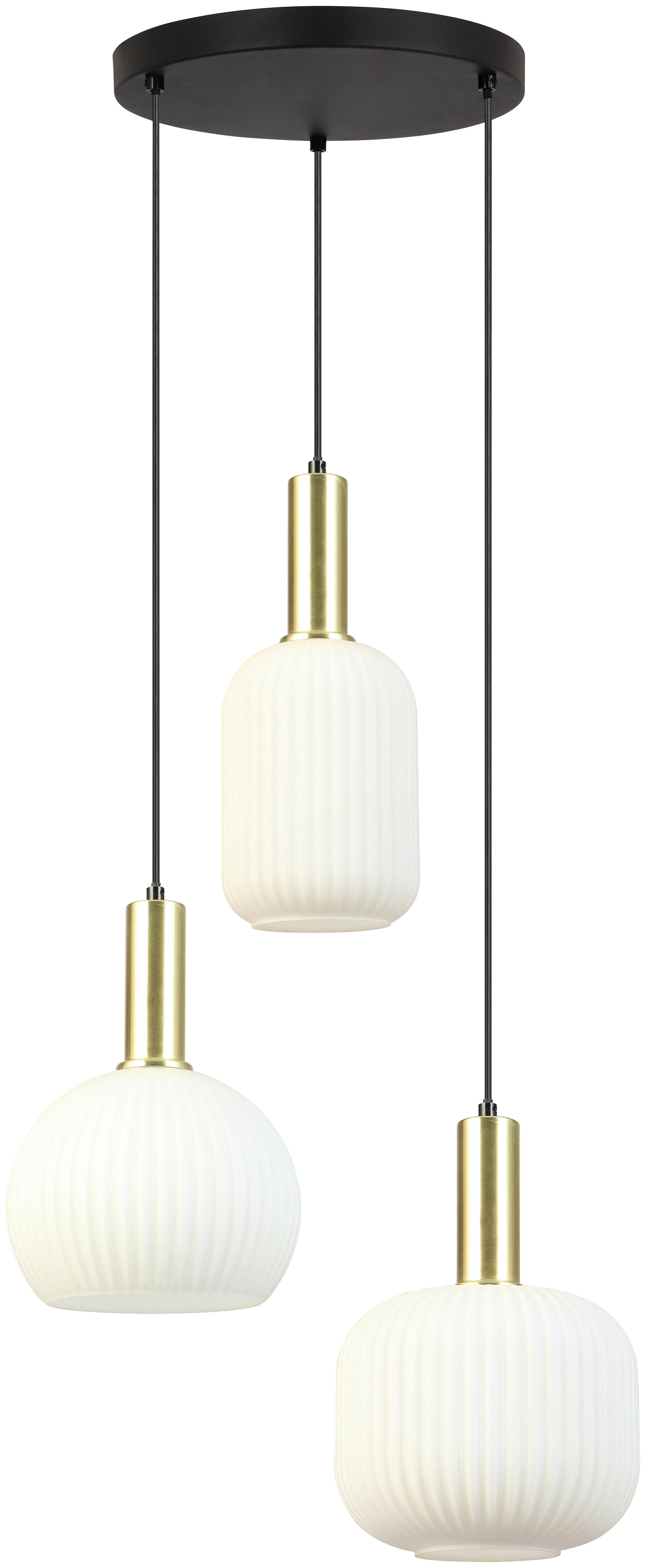 Svjetiljka Viseća Scher - bijela/zlatne boje, Moderno, staklo/metal (36/120cm) - Mömax