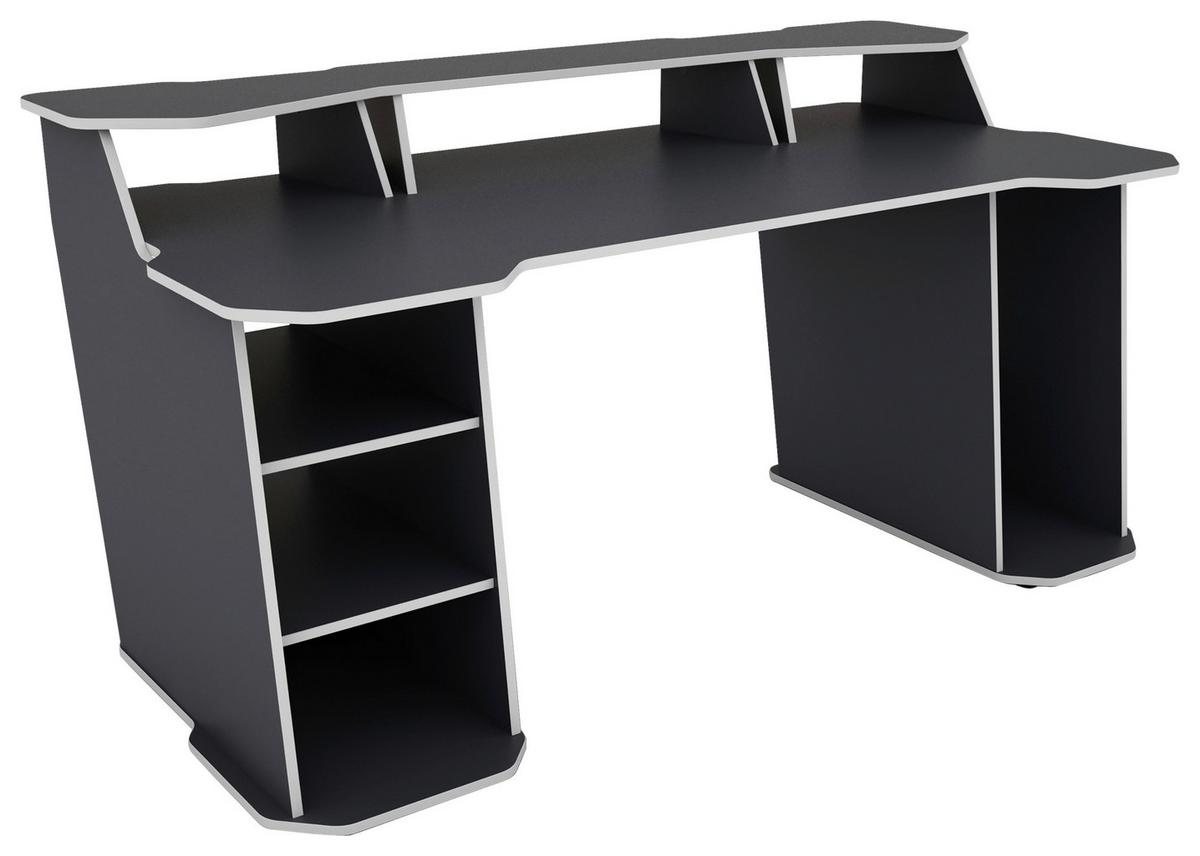 Gamingtisch Matrix Anthrazit/Weiß - Anthrazit/Weiß, LIFESTYLE, Holzwerkstoff (180/85/76cm) - MID.YOU