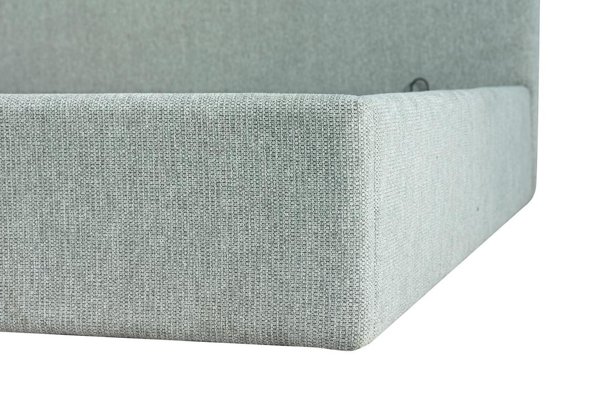 Oblazinjena Postelja Pico, Svetlo Siva, 180x200cm - črna/svetlo siva, Design, kovina/umetna masa (188/100/216cm) - Livetastic