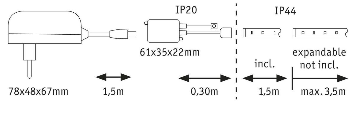LED-Strip MaxLED 250 max. 10 Watt - Silberfarben, Basics, Kunststoff (151/0,3cm) - Paulmann