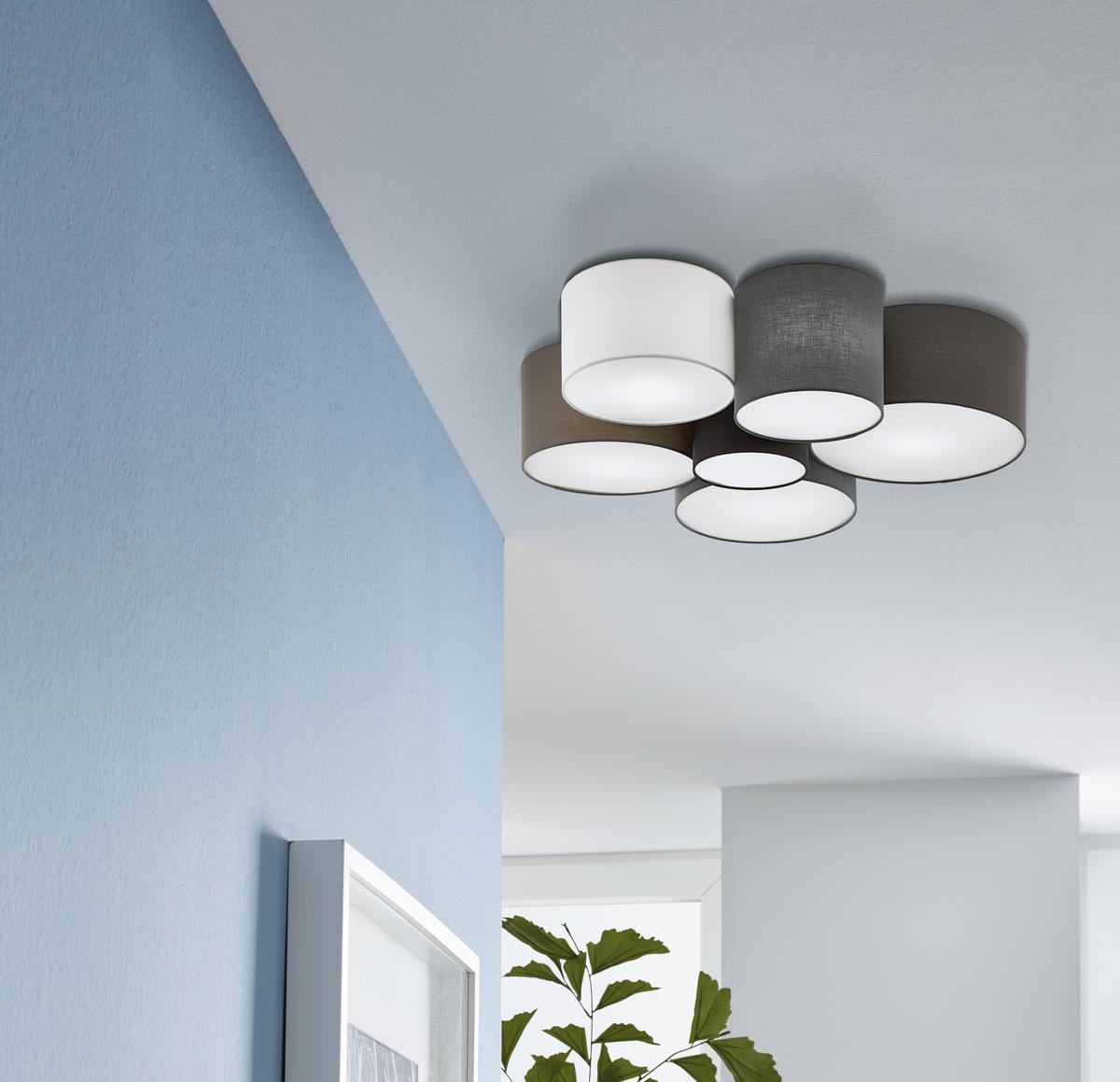 LAMPA SUFITOWA 97838 * PASTORE - czarny/biały, Design, metal/tkanina (99/28,5cm) - Eglo