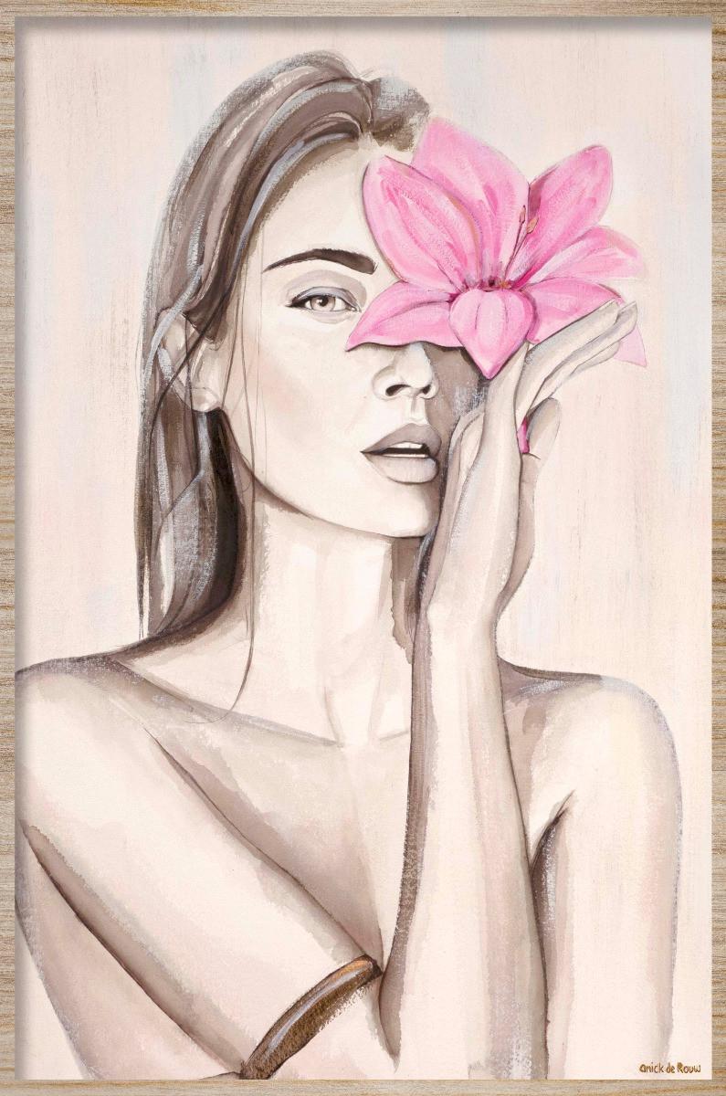 BILD STL-DE-ROUW-004-98X148-FRX-FRB - Hellbraun/Rosa, Basics, Holz/Kunststoff (98/148cm)