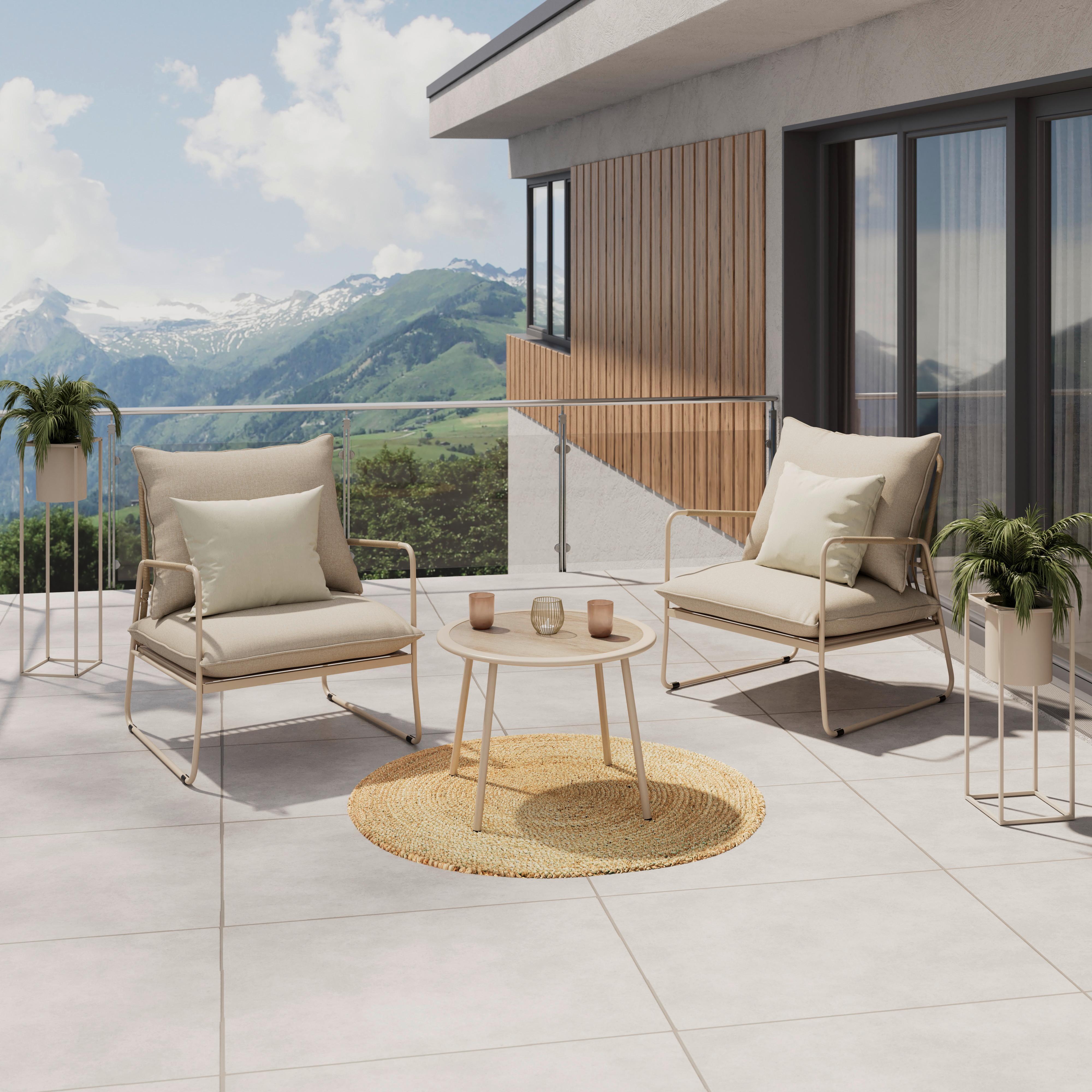 Balkonset Male Beige - Beige, MODERN, Kunststoff/Textil