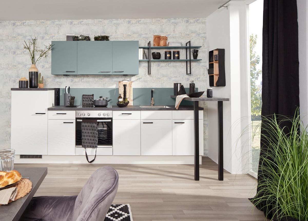 Küchenblock PN215/105 - Dunkelgrau/Schwarz, MODERN, Holzwerkstoff (320cm) - Pino