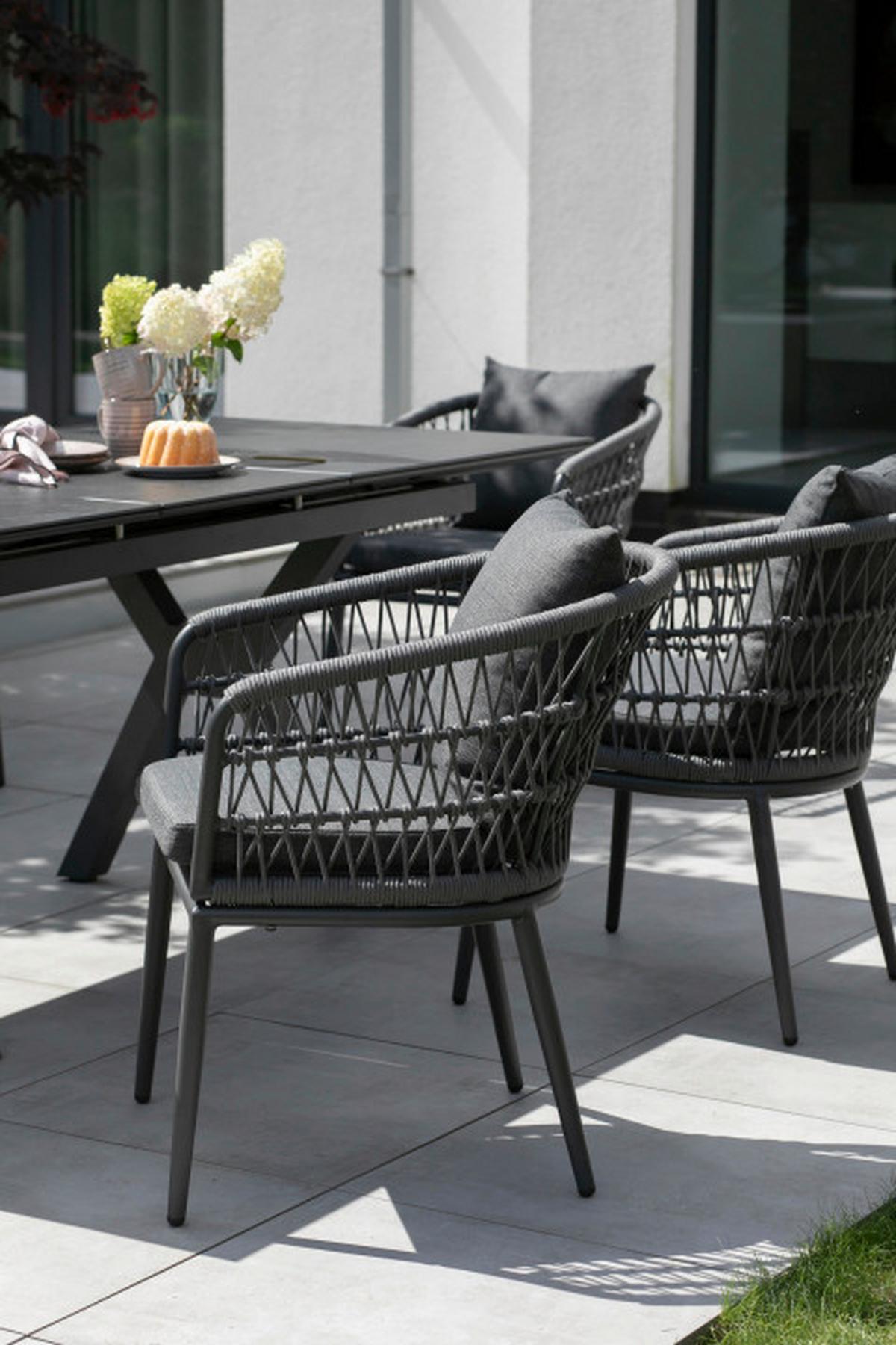 Gartensessel Genua Dunkelgrau - Grau, Basics, Kunststoff/Textil (58/78/63cm) - Gardenson