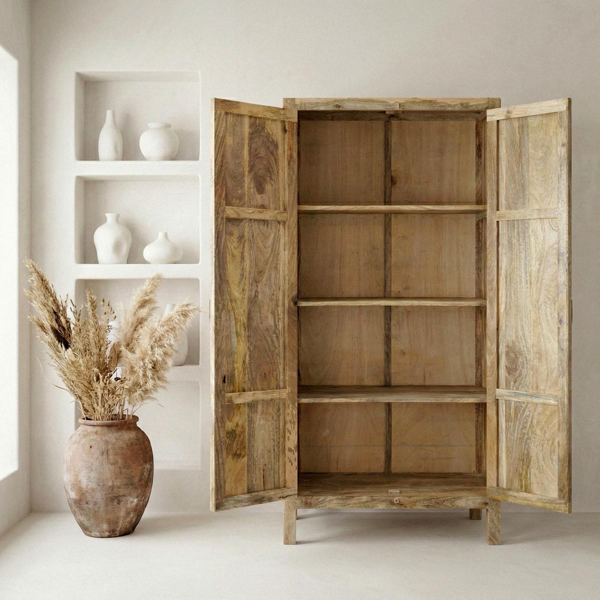 Schrank Wl7.616 - Schwarz/Braun, Design, Holz/Metall (90/47/180cm) - Livetastic