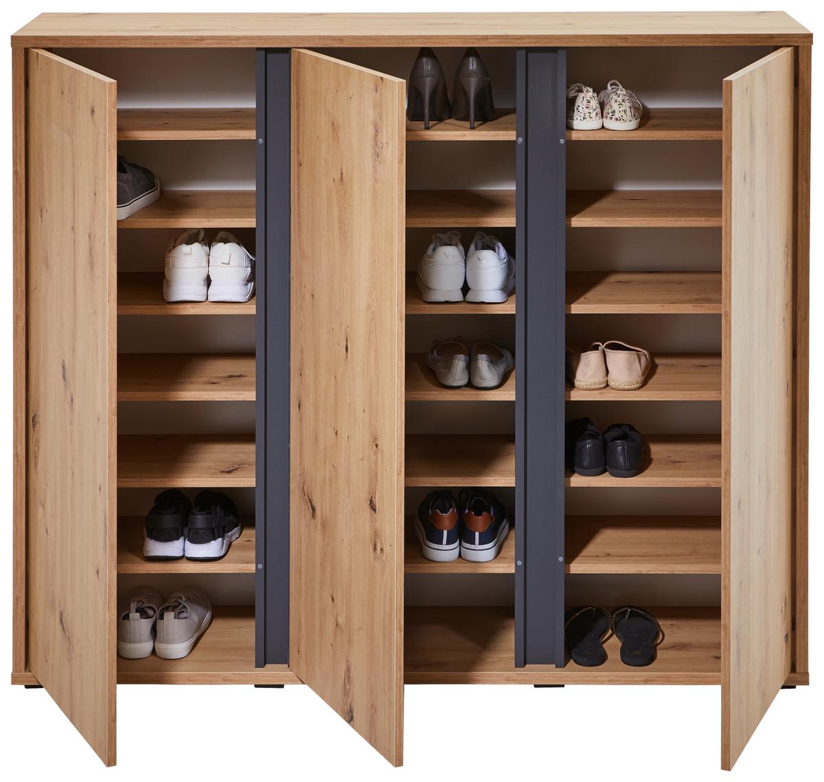 SZAFKA NA BUTY LIV - kolor dębowy, Konventionell, materiał drewnopochodny (145/120/34cm) - Xora