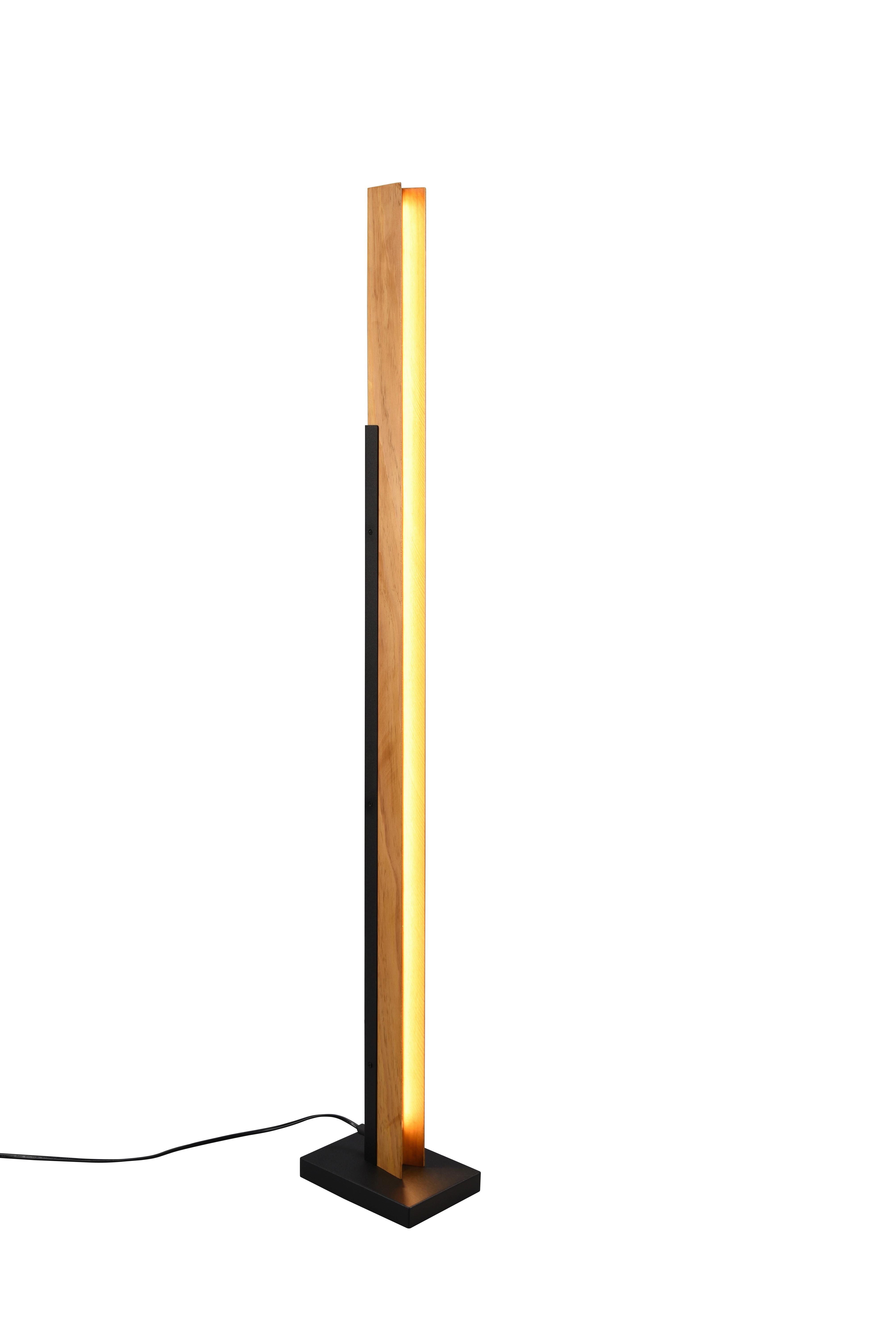 LED-Stehleuchte Kerala Braun/Schwarz max. 16 Watt - Schwarz/Braun, Design, Holz/Metall (13/120/19cm) - Trio Leuchten