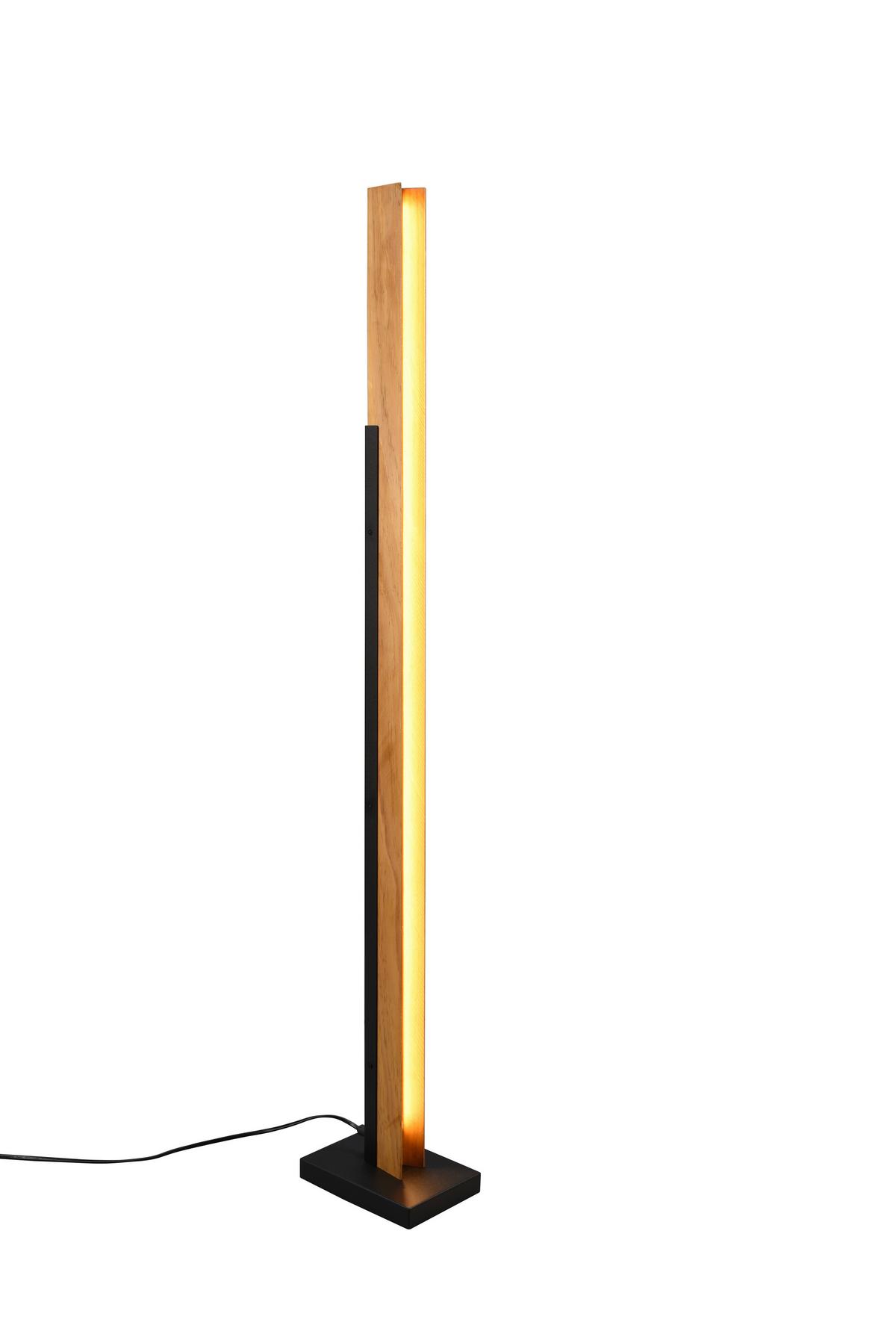 LED-Stehleuchte Kerala Braun/Schwarz max. 16 Watt - Schwarz/Braun, Design, Holz/Metall (13/120/19cm) - Trio Leuchten