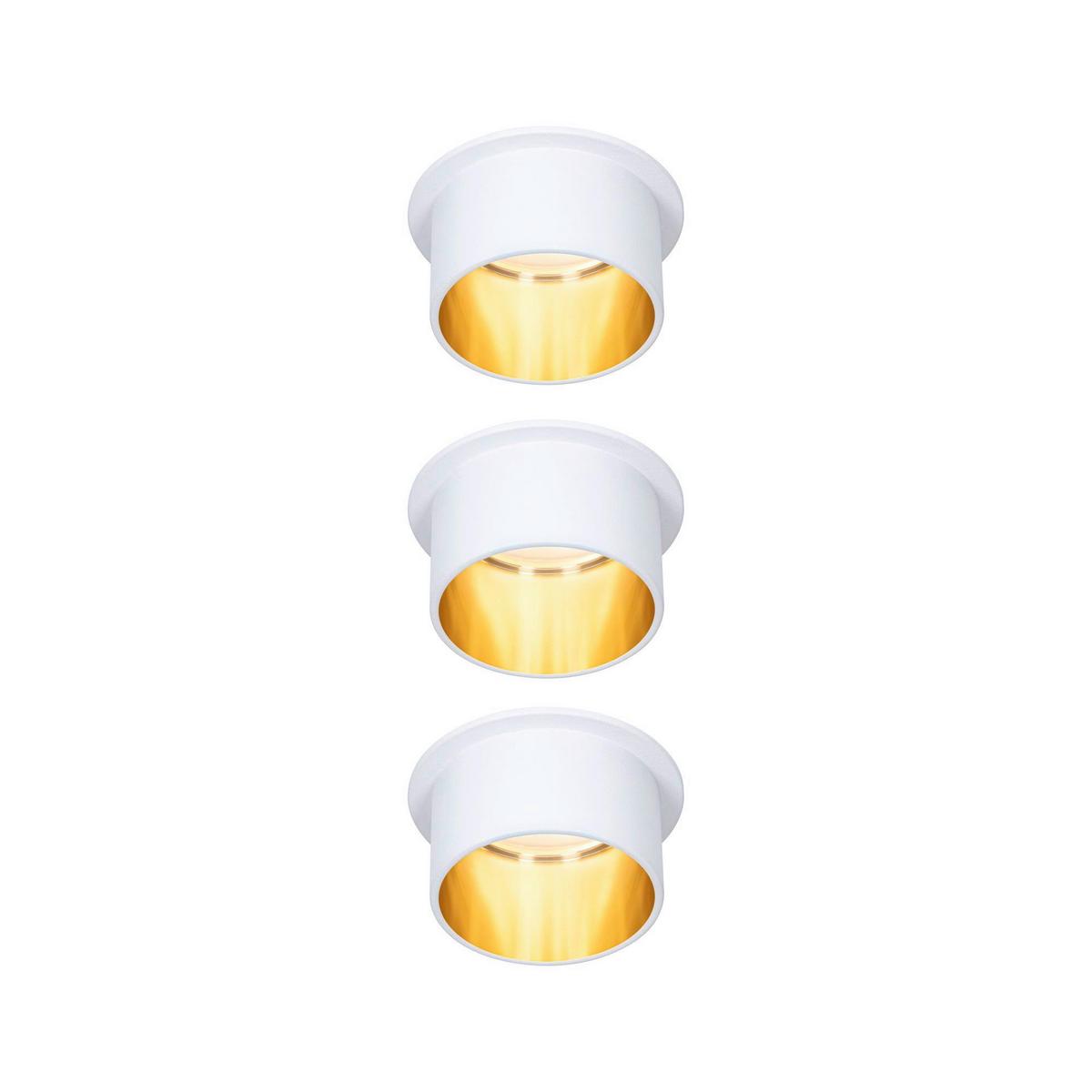 Deckenleuchte Coin Gil in Weiß/Goldfarben max. 6 W - Goldfarben/Weiß, Basics, Metall (6,8/3,3cm) - Paulmann