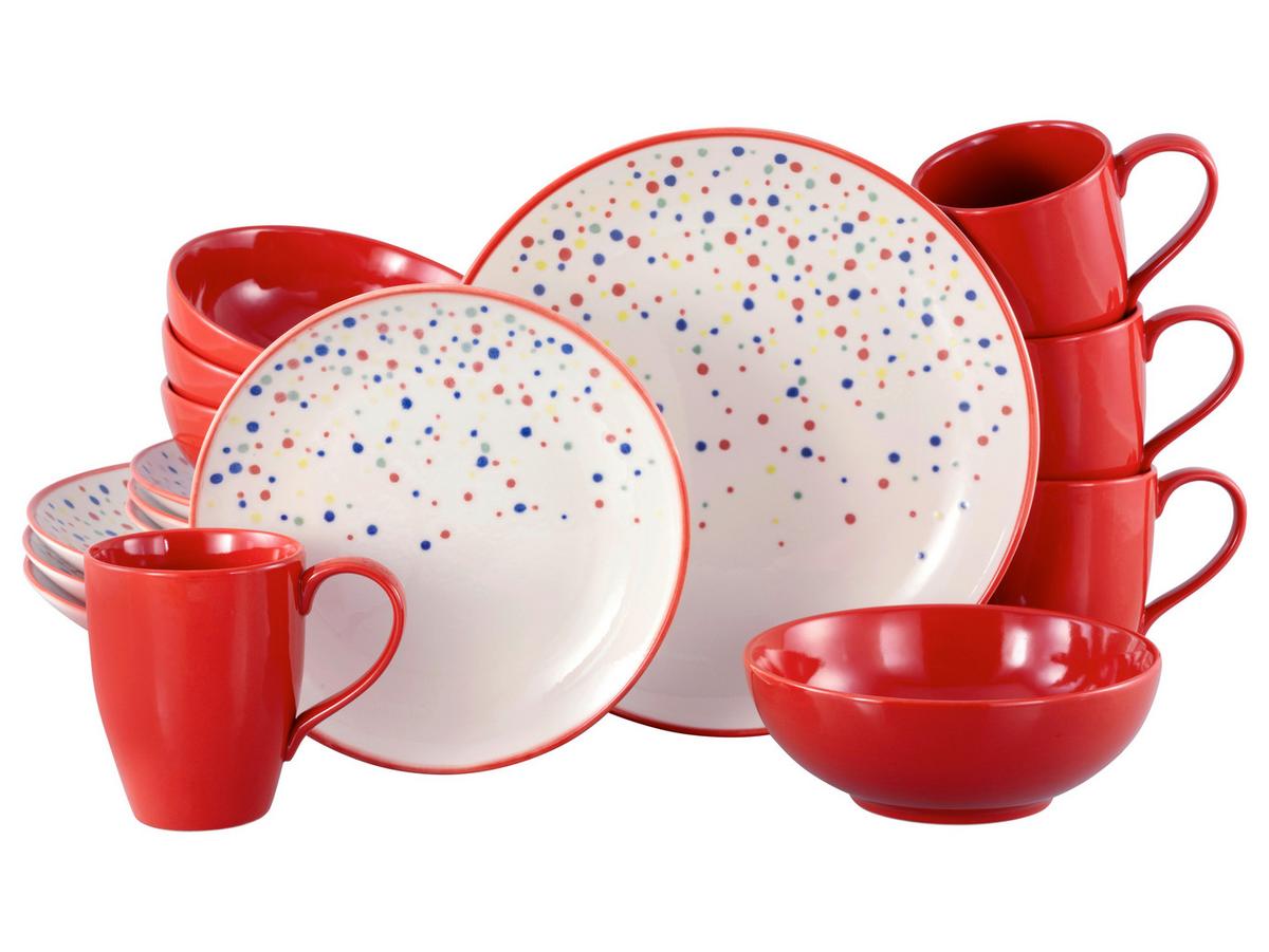 Kombinirani Servis Joy Red, 16-Delni - večbarvno, Basics, keramika - Creatable
