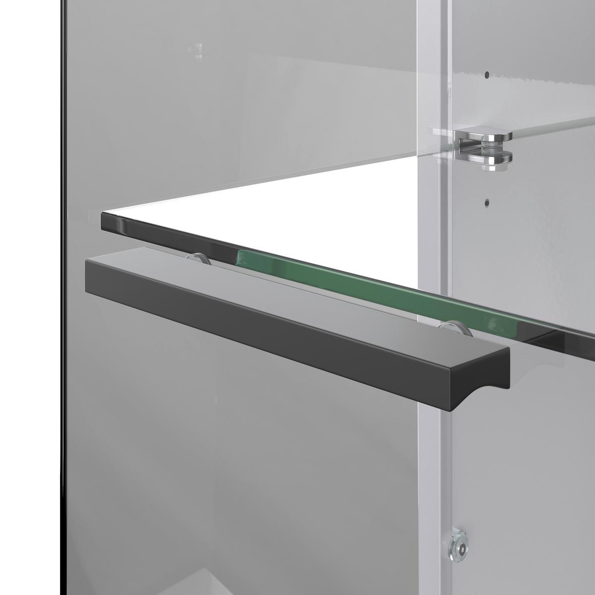 Vitrina Ambiente Plus - bijela/bijela visoki sjaj, Moderno, staklo/drvni materijal (48,5/199,1/43,6cm) - Modern Living
