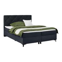 Boxbett Wind Schwarz ca. 160x200cm - Schwarz, KONVENTIONELL, Textil/Metall (160/200cm) - Mömax