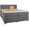 Boxspringbett Plura Grau ca. 180x200cm - Chromfarben/Grau, KONVENTIONELL, Holz/Holzwerkstoff (180/200cm) - Mömax