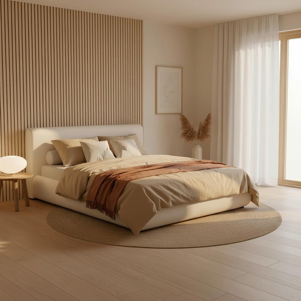 Oblazinjena Postelja Flora, Krem Barve, 180x200 - črna/krem barve, Moderno, kovina/umetna masa (180/200cm) - Bessagi Home