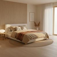 Polsterbett Flora Creme Ca. 180x200 Cm - Creme/Schwarz, Modern, Holz/Kunststoff (180/200cm) - Bessagi Home