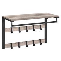 WANDGARDEROBE COAT RACK - Greige/Schwarz, MODERN, Holzwerkstoff/Metall (65/42/30cm) - MID.YOU
