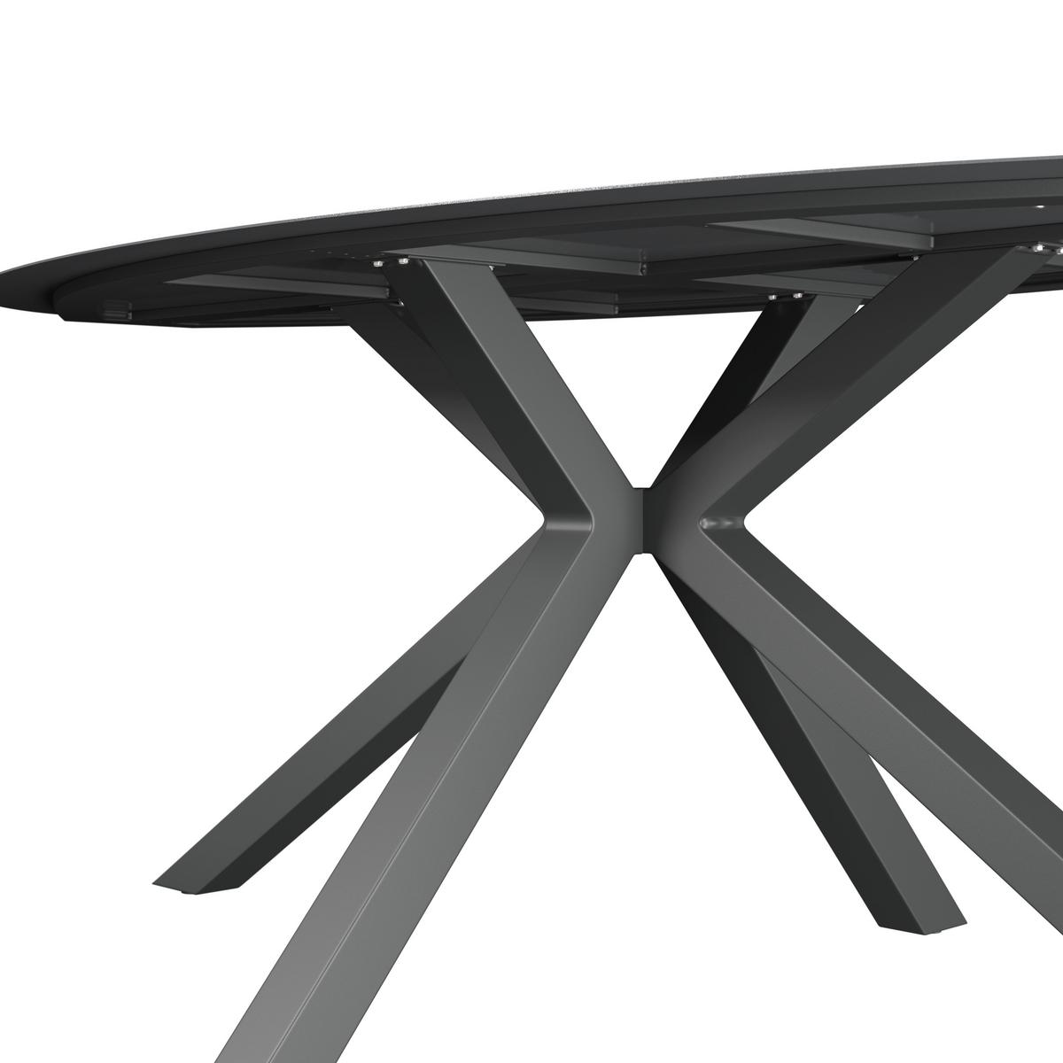 Gartentisch Bari Anthrazit ca. 200x75x100cm - Anthrazit, MODERN, Glas/Metall (200/100/75cm) - Mömax