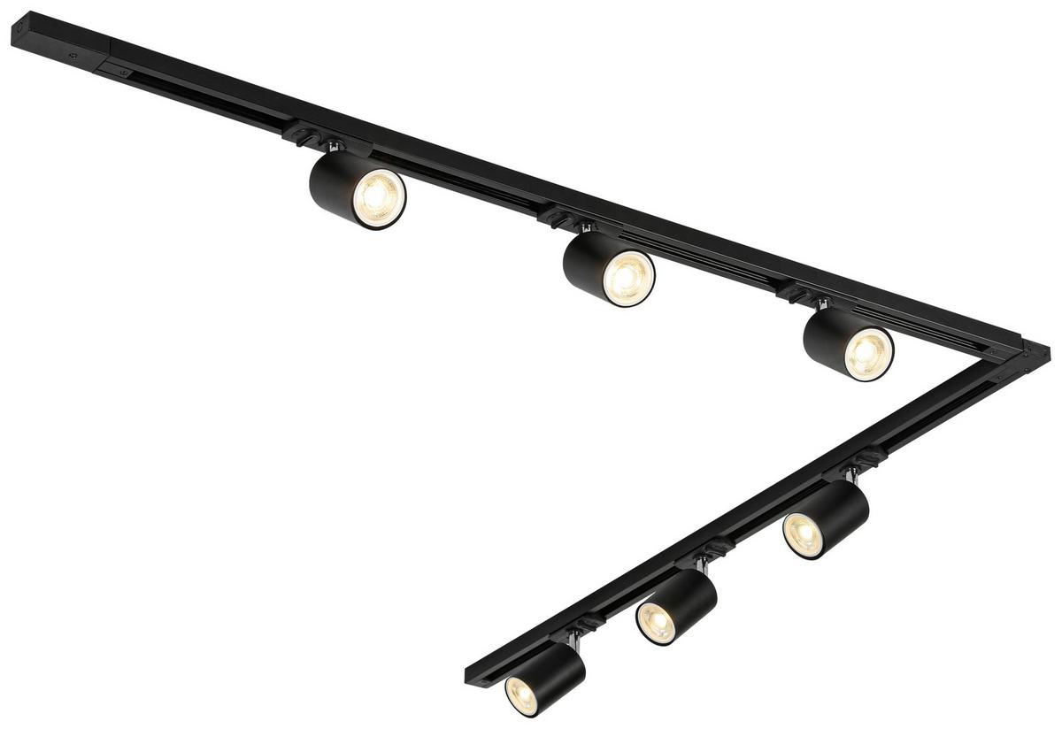 SYSTEM SZYNOWY BINE - czarny/kolor chromowy, Trend, tworzywo sztuczne/metal (110/104/14cm) - Novel