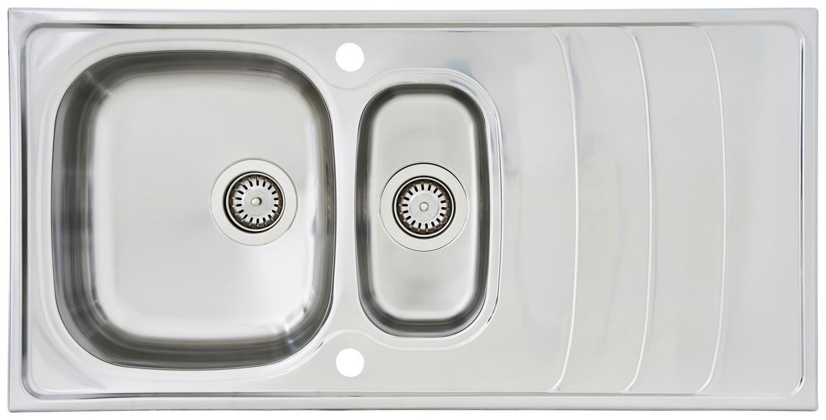 Einbauspüle Miami ca. 100x19x50 cm Edelstahl - Edelstahlfarben, Trend, Metall (100/19/50cm) - Respekta