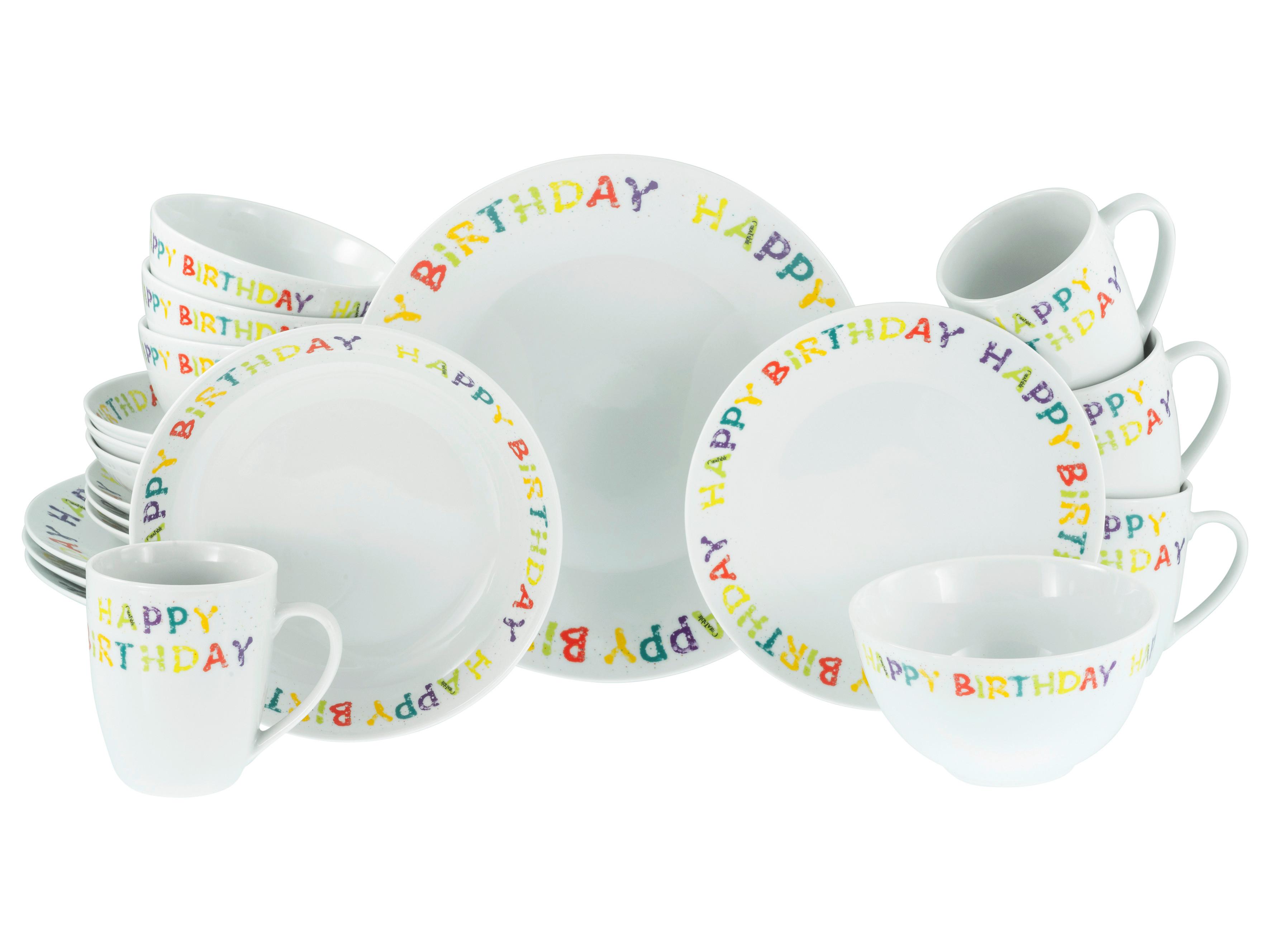 Kombinirani Servis Happy Birthday, 20-Delni - večbarvno, Basics, keramika - Creatable