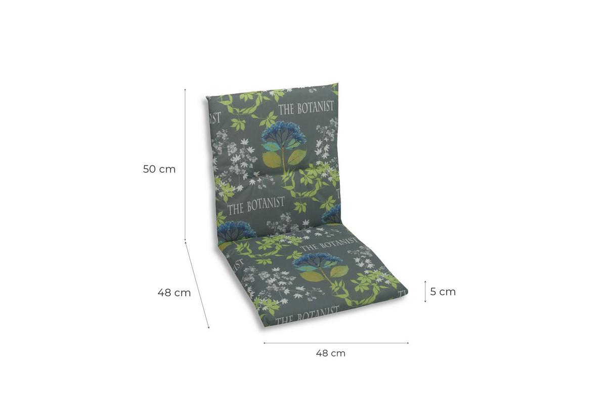 Sesselauflagenset Blau/Grün/Grau, 6-teilig - Blau/Grau, Basics, Textil (48/5/98cm)