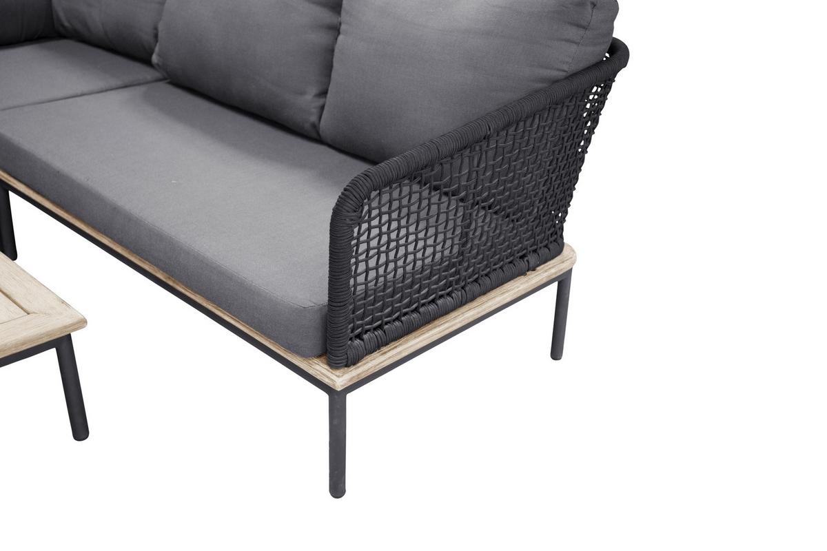 Loungegarnitur Andorra ca. 90x60x27 cm Schwarz - Schwarz, KONVENTIONELL, Kunststoff (90/60/27cm) - Gardenson