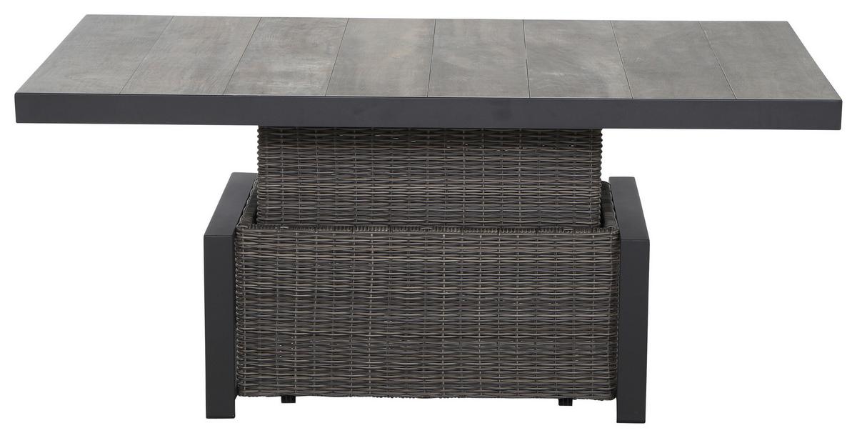 Loungegarnitur Corido Grau - Basics, Keramik/Kunststoff (72/103/160cm) - Siena Garden