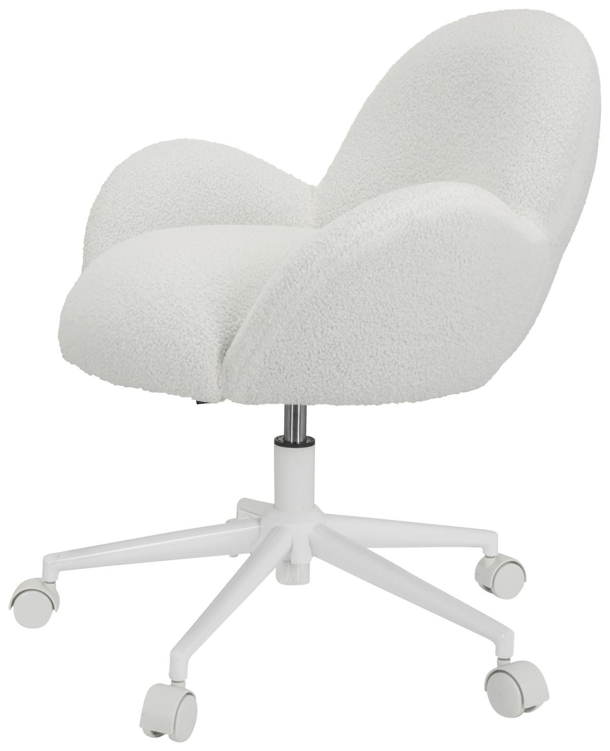 Jugenddrehstuhl Kiddy Teddy ca.63x67x64cm Teddystoff Weiß - Weiß, MODERN, Kunststoff/Textil (63/67/64cm) - MID.YOU