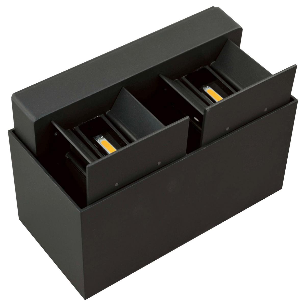 Außenwandleuchte Quad Anthrazit max. 12 Watt - Anthrazit, Design, Metall (21.5/10.8/11cm)