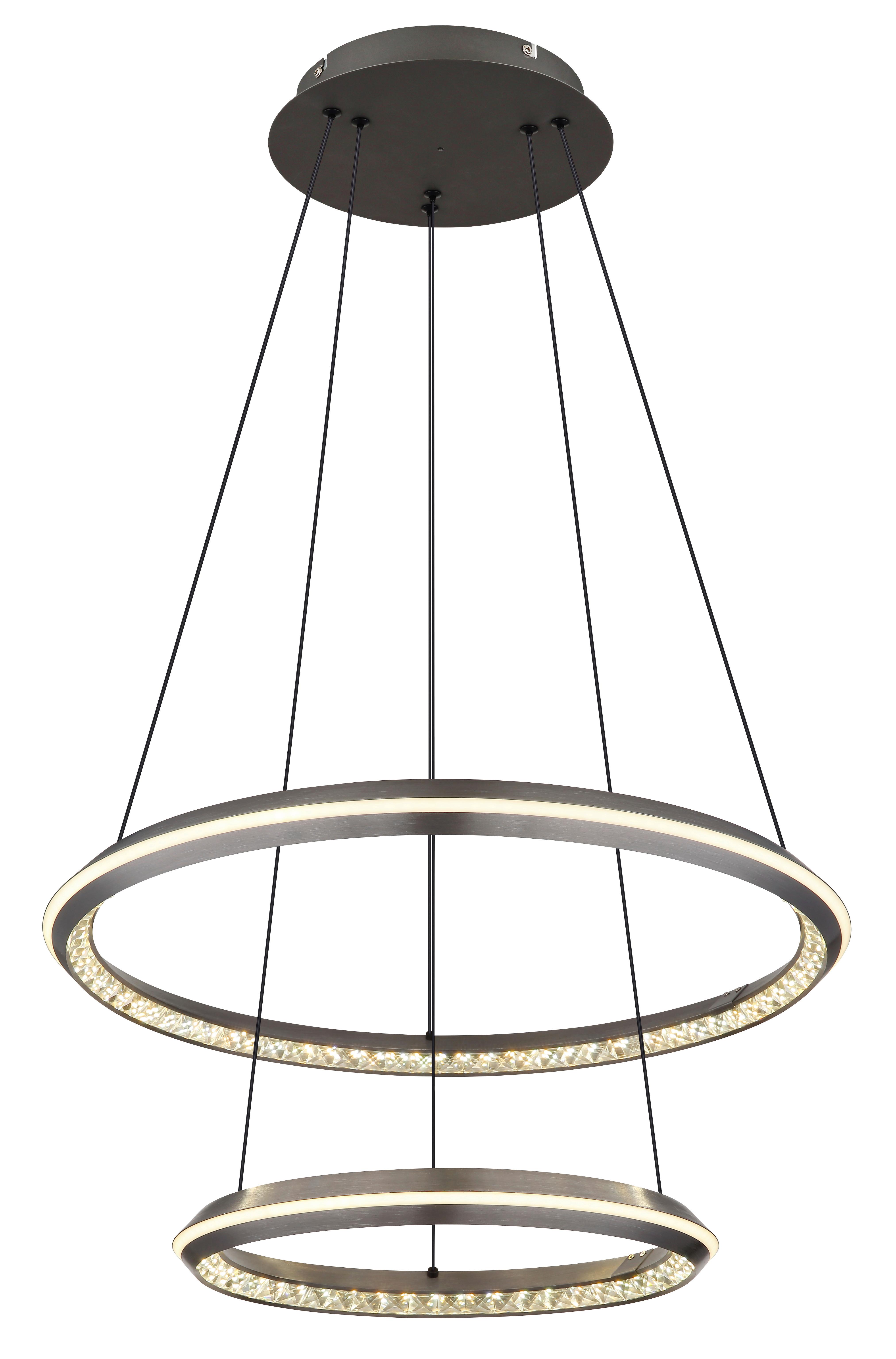LED-HÄNGELEUCHTE 67329-50H ALAINA - Klar/Opal, Design, Kunststoff/Metall (60/150cm) - Globo
