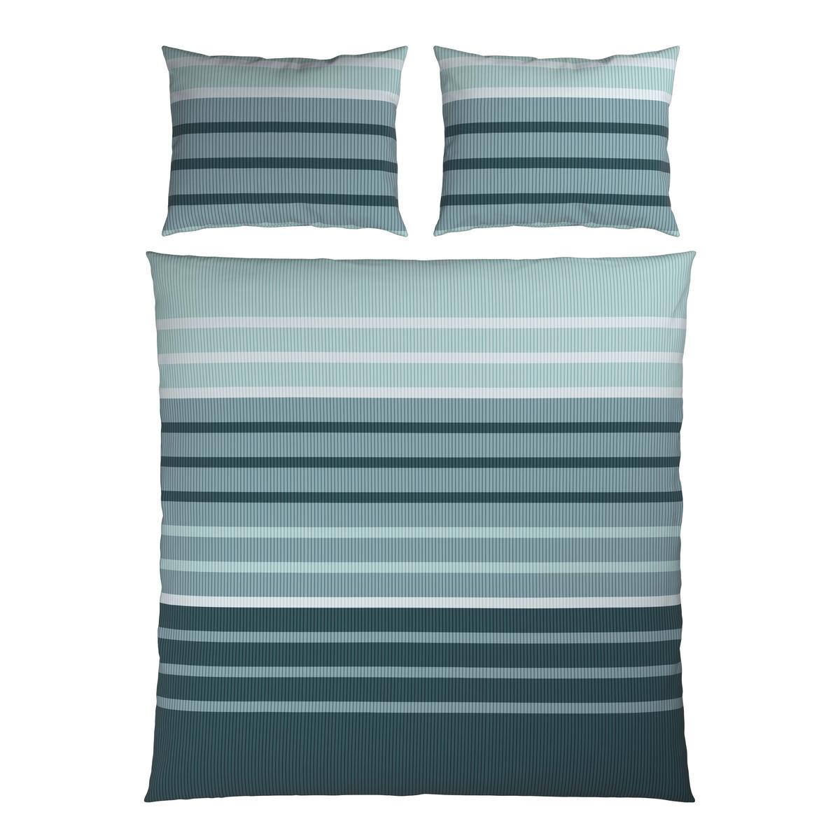 Lenjerie de pat Streif cca. 200x220/2x50x70 cm - albastru/negru, Konventionell, textil (200/220cm) - Mömax