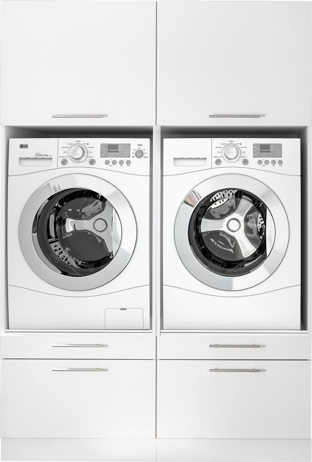 Hauswirtschaftsraum Clara Weiß B: ca. 134,8 cm - Weiß, KONVENTIONELL, Holzwerkstoff (134,8/200/67,6cm) - Respekta