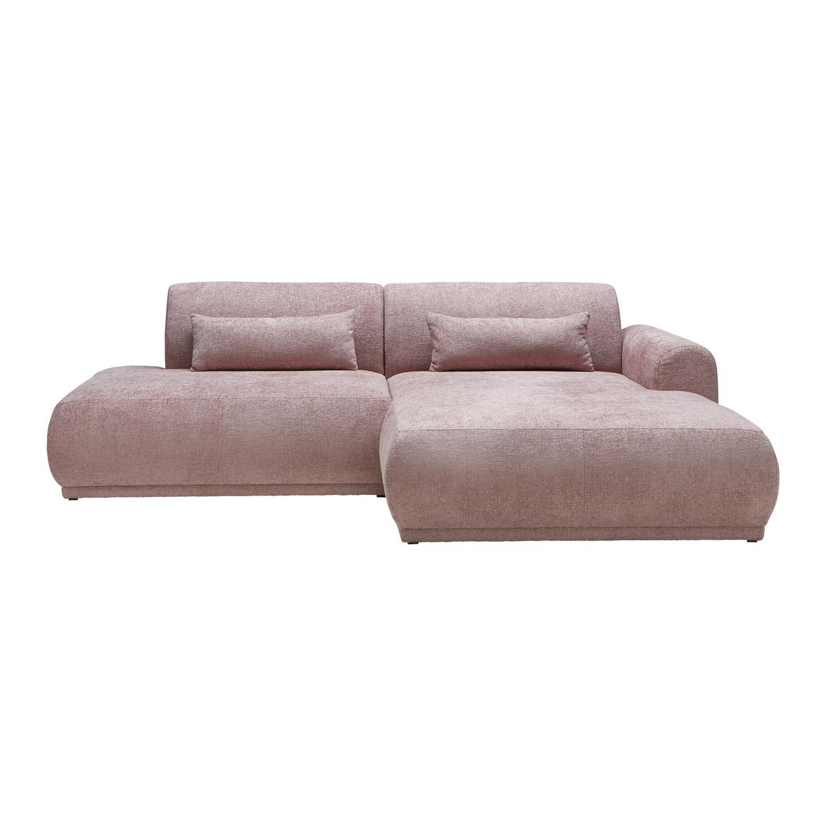 canapé d'angle in Altrosa - Altrosa/Schwarz, Kunststoff/Textil (279/85/181cm) - Premium Living