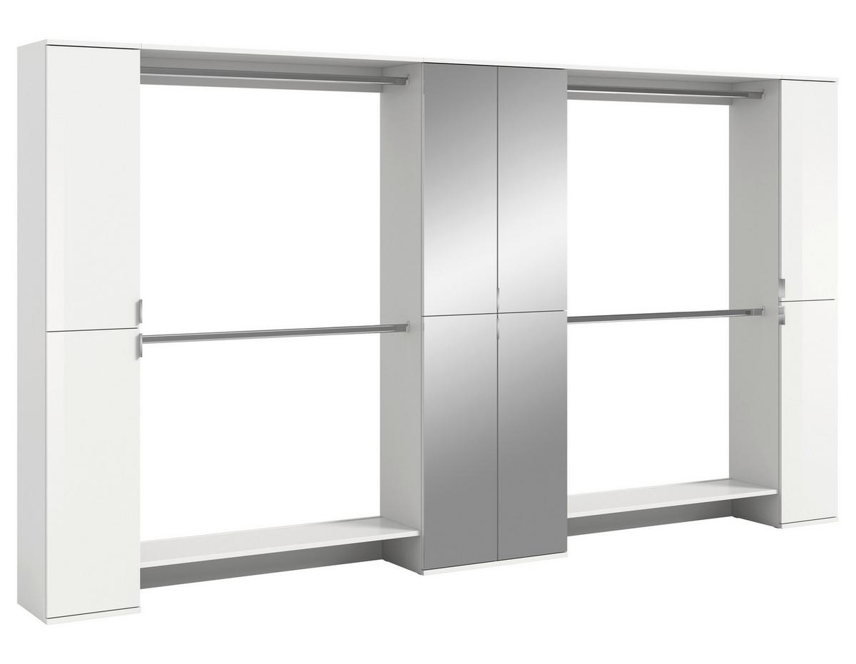 GARDEROBE PROJEKT X - Weiss Hochglanz/Weiss, Design, Holzwerkstoff (341/193/34cm) - Livetastic