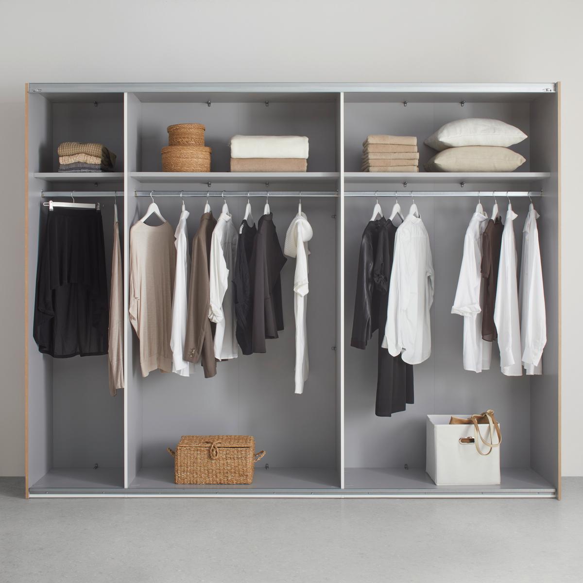 Schwebetürenschrank in Eichefarben - Weiss/Schwarz, Konventionell, Holzwerkstoff/Kunststoff (220,1/210,5/61,2cm) - Mömax