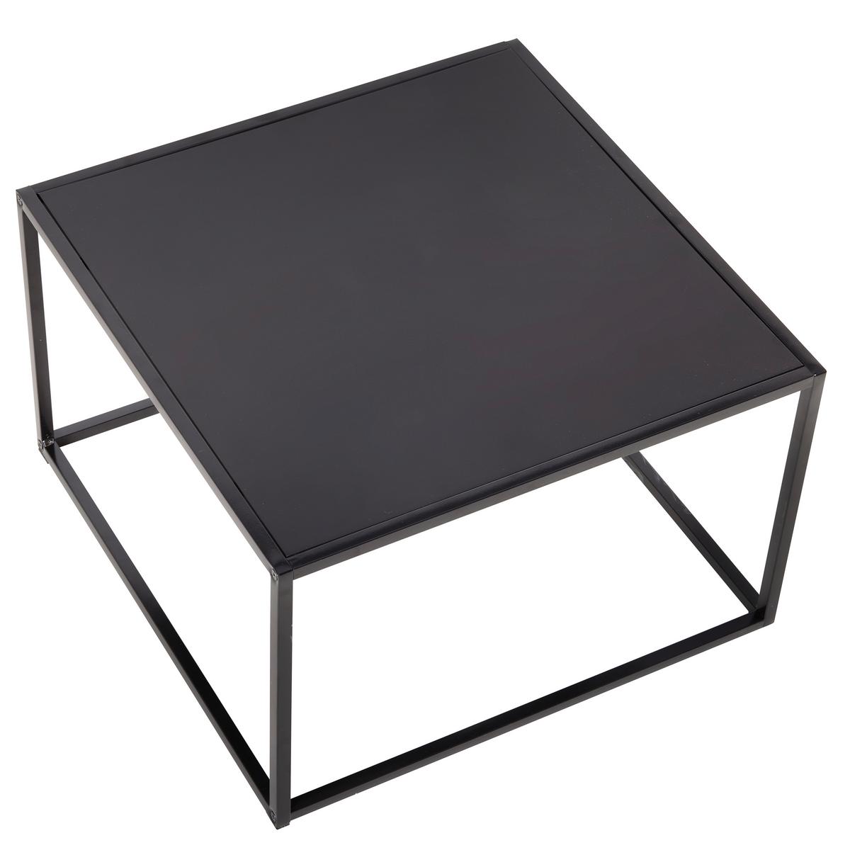 Dohányzóasztal Fekete Kubo - fekete, Modern, faalapú anyag/fém (60/60/38cm) - Mömax