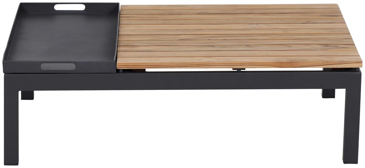 Modul-Loungegarnitur 5-tlg. Grau Teakholz - Anthrazit/Grau, KONVENTIONELL, Holz/Textil - Siena Garden