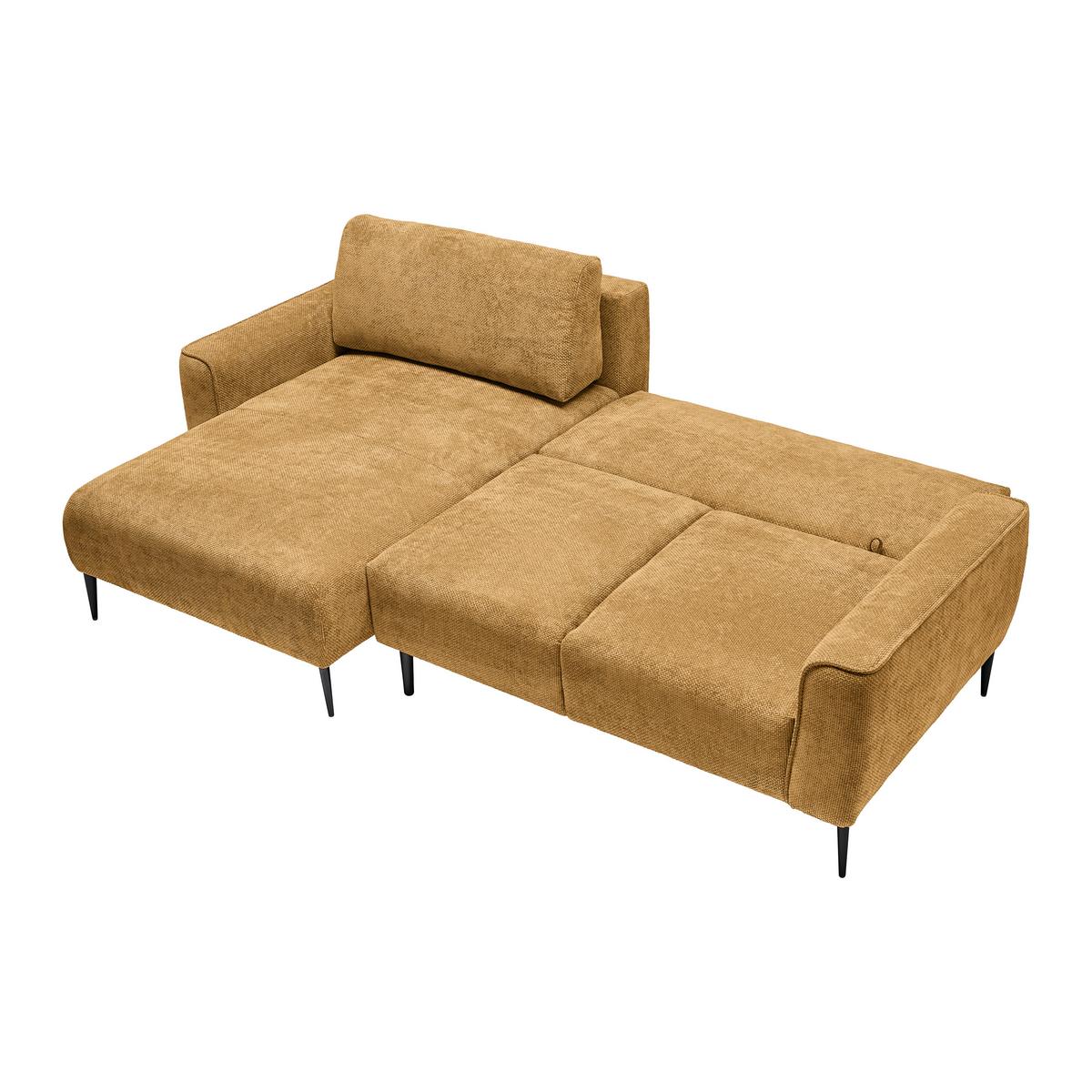 Ecksofa Custom Bernsteinfarben - Bernsteinfarben/Schwarz, MODERN, Textil/Metall (164/85/255cm) - Mömax