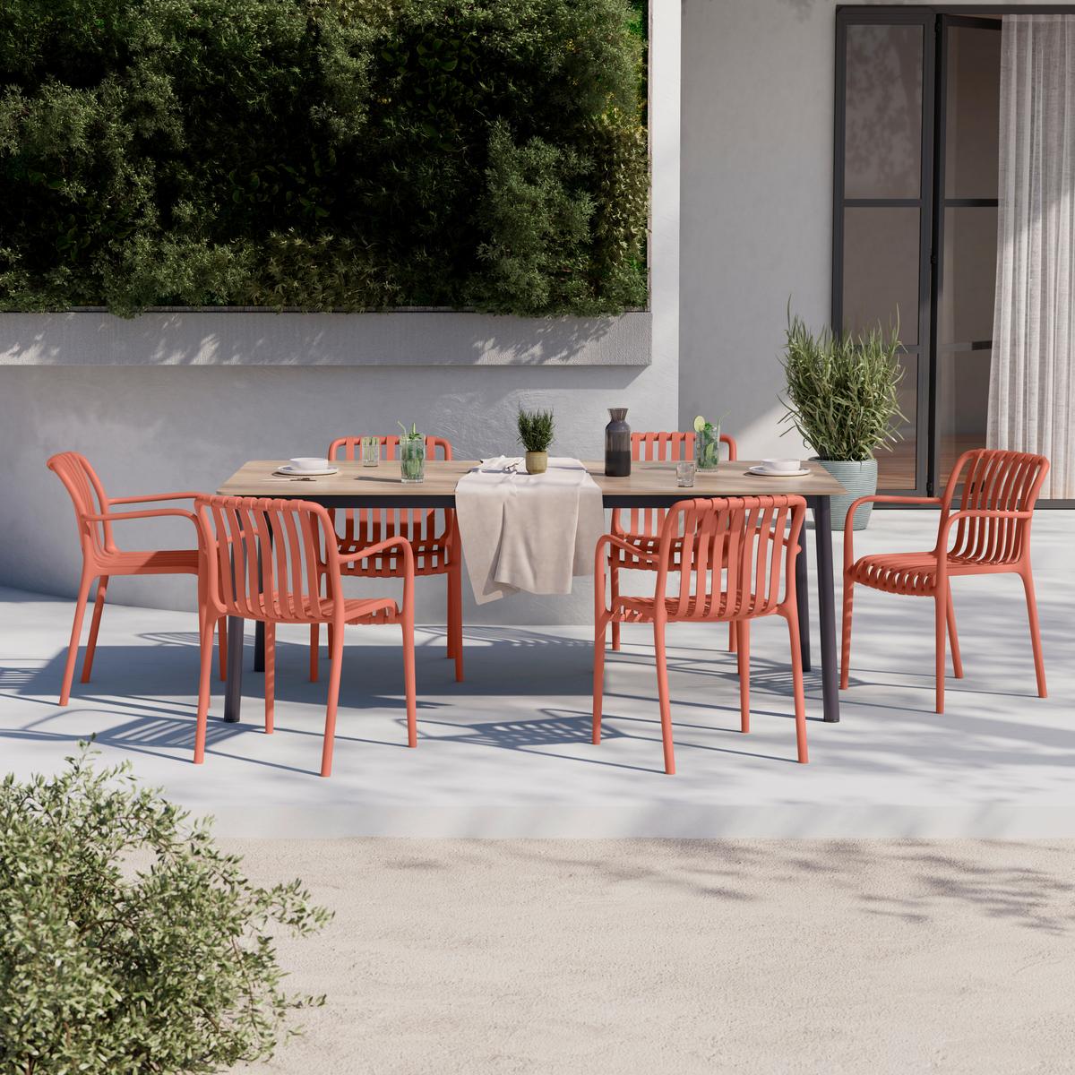 Gartenstuhl Klausi Rot matt - Rot/Schwarz, MODERN, Kunststoff (55/80/57cm) - Mömax